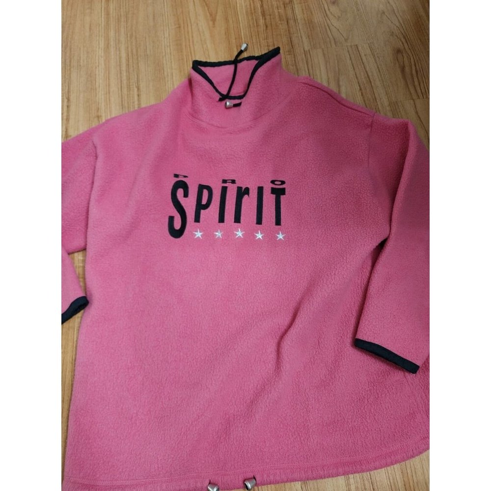 Vintage Pro Spirit Fleece Pullover Sweater Jacket Y2K Pink Womens Size Large XL